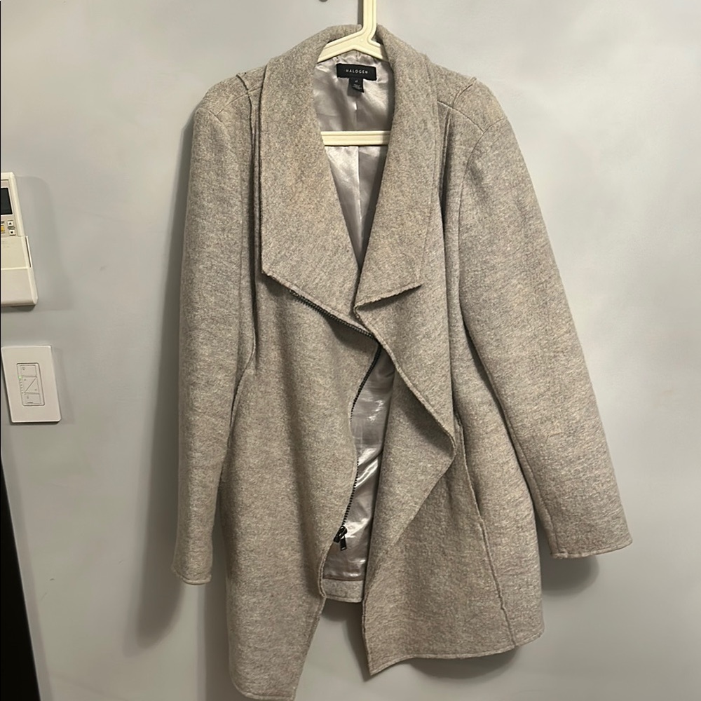 Gray halogen asymmetrical coat